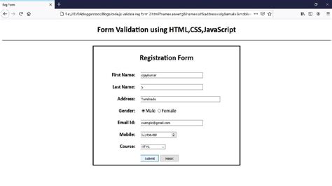 JavaScript Form Validation に対する画像結果