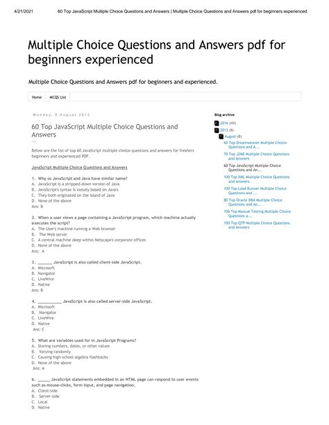 Image result for JavaScript Multiple Choice