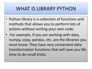 Image result for Example of Library Function in Python