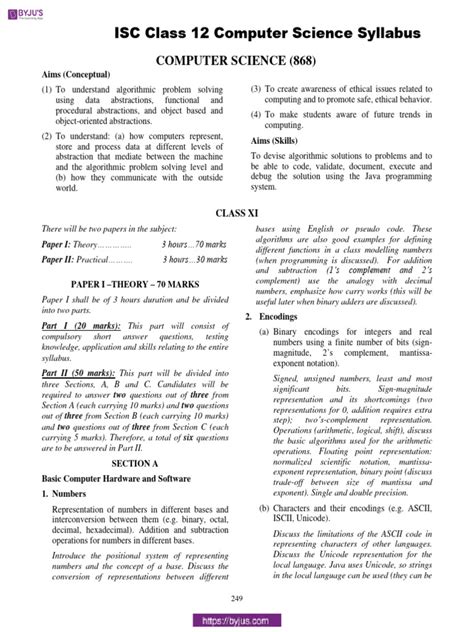 Image result for Computer Science Class 12 Syllabus 2019