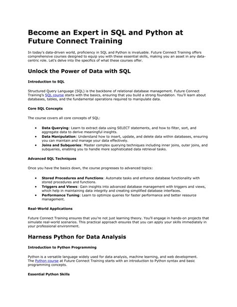 Afbeeldingsresultaten voor SQL and Python Course