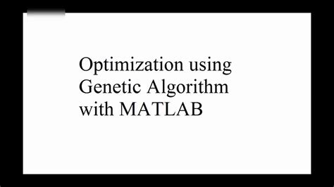 How to Use Genetic Algorithm in MATLAB に対する画像結果