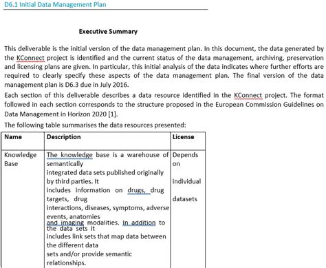 Image result for Data Management Plan Examples