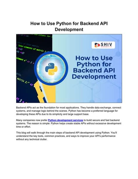 Image result for Python Backend API