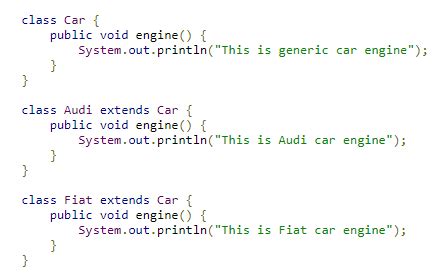 Image result for Polymorphism Java Code Line Example
