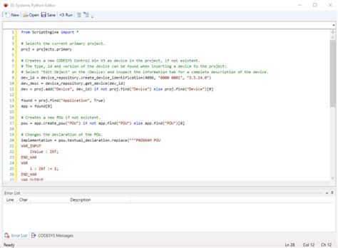 Toradh íomhá ar CoDeSys Python