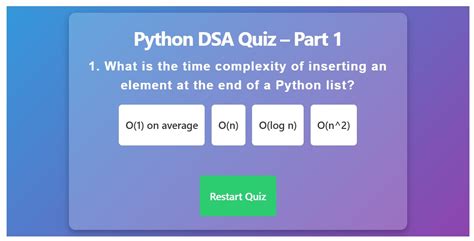 Image result for Data Structures and Algorithms Python Quiz