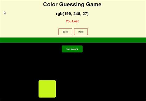 Image result for JavaScript Color Guessing Game