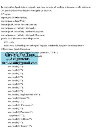 Image result for HTML Code in Java Program