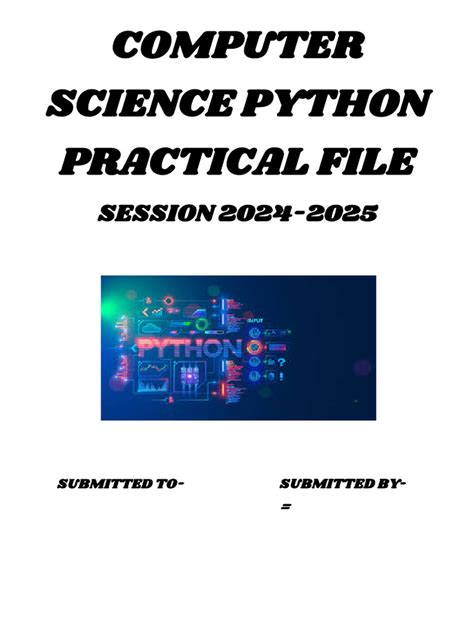 Toradh íomhá ar Computer Practical File Class 11 Python