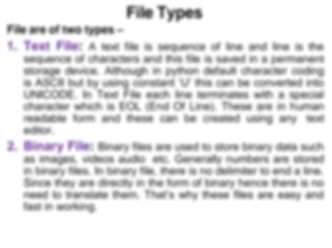 Image result for File Handling Notes Class 12 Python
