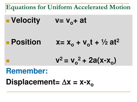 Image result for Uniform Accelerated Motion Example