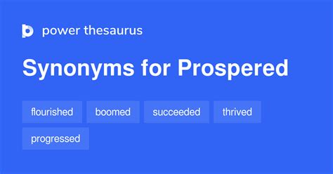 PROSPERED Synonyms: 632 Similar Words & Phrases