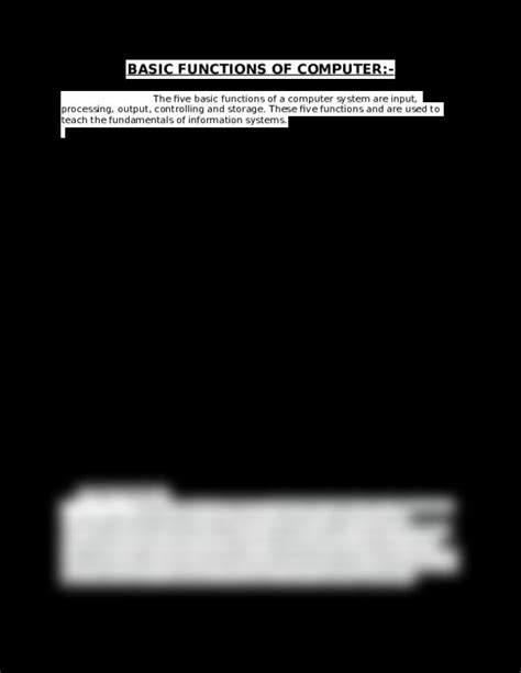 Image result for What Is the Basic Computer Functions