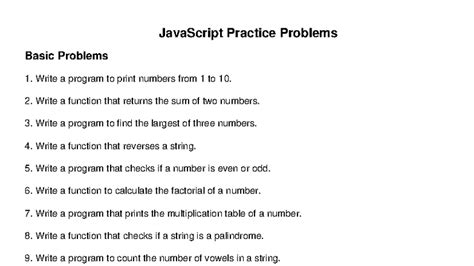 Image result for JavaScript Problems Practice