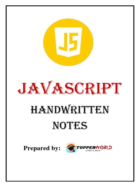 Bildergebnis für JavaScript Short Notes PDF