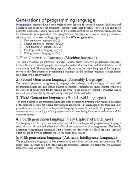 Image result for Computer Language Generations