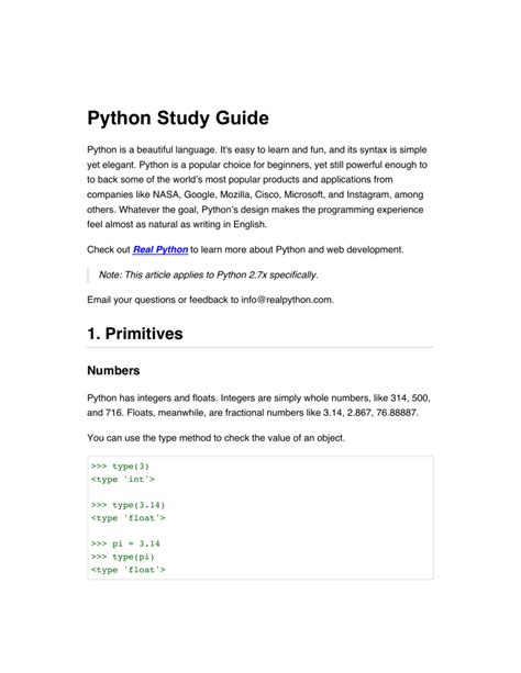 Image result for Python Study Guide