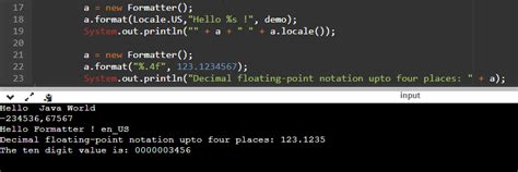 Java Format に対する画像結果