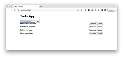 Examples JavaScript App に対する画像結果