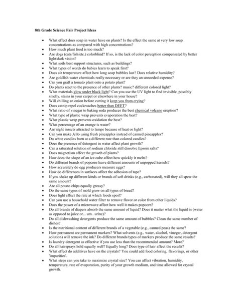 Image result for 8th Grade Science Project Examples