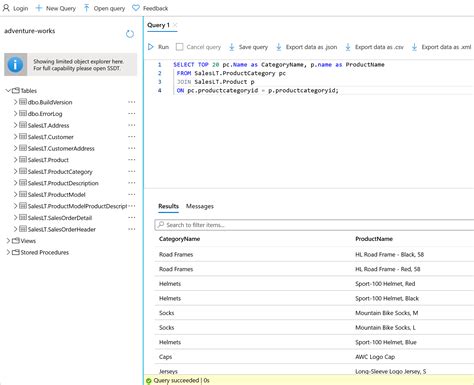 Data Flow SQL Query Advanced Editor に対する画像結果
