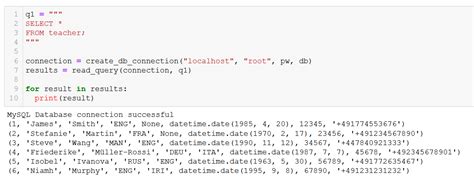Python ND SQL に対する画像結果