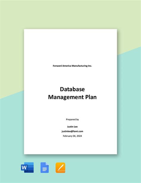 Image result for Data Management Plan Examples