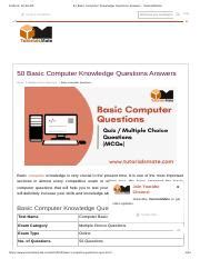 Image result for Basic Computer Knowledge Questions PDF