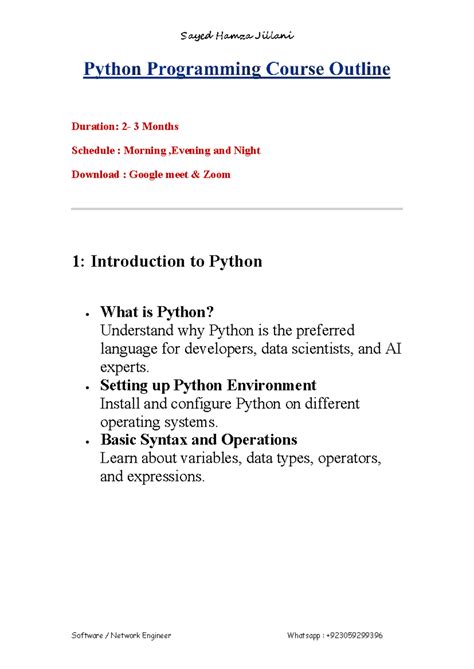 Image result for Python Programming Course Outline