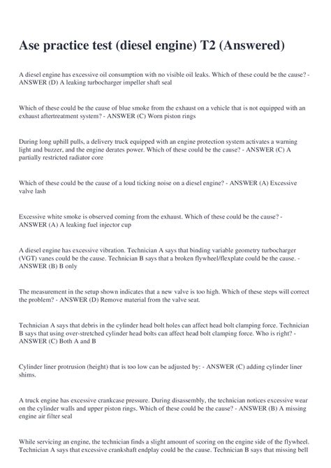 Image result for ASE Engine Performance Practice Test