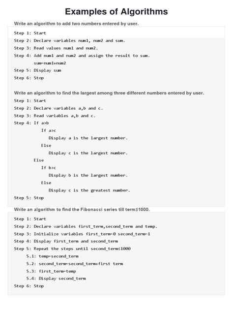 Image result for Some Examples of Algorithm Program