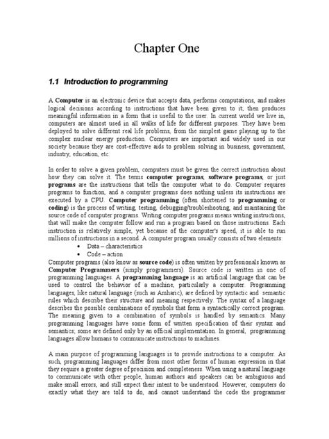 Image result for Computer Programming Chapter 1