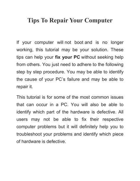Image result for Computer Repair Tutorial