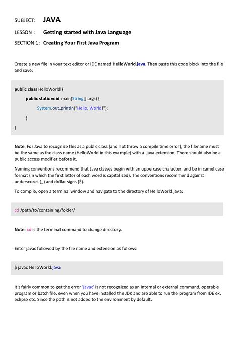 Image result for Java Class First Program