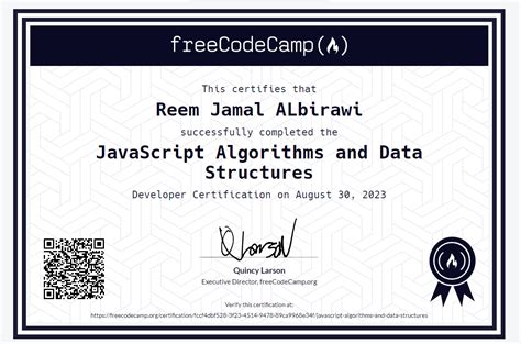 Image result for JavaScript Algorithms and Data Structures Certificate