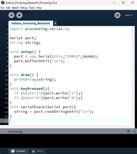 Processing Arduino に対する画像結果