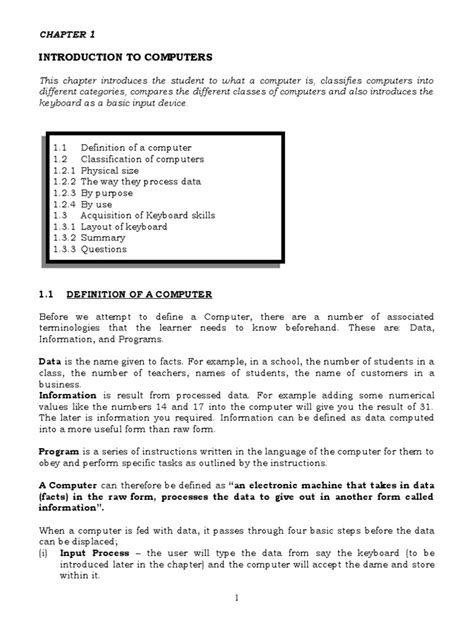 Image result for Computer Form 1 Notes Revision