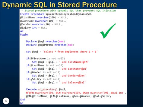 Dynamic SQL Tutorial に対する画像結果