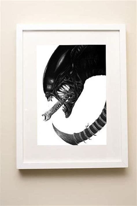 Xenomorph Alien Hand Drawing Print - Etsy