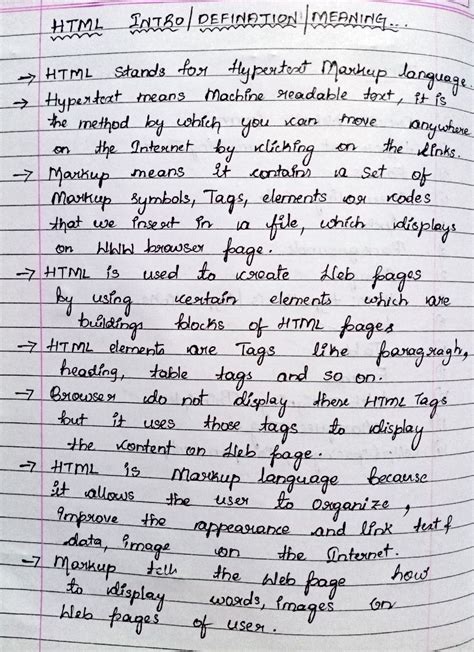 Toradh íomhá ar HTML Notes Important Answer