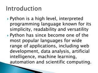 Image result for Python Programming Language Introduction