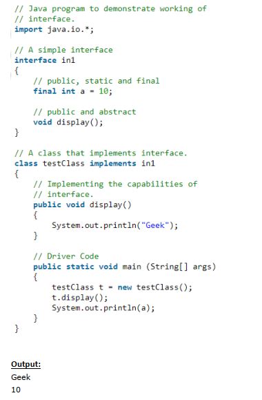 Image result for Java Interface File Example