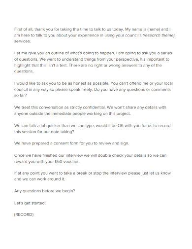 Toradh íomhá ar Interview Introduction Script