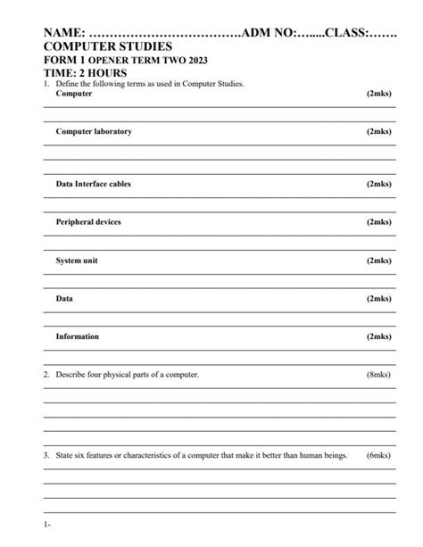 Image result for Computer Science Form 1