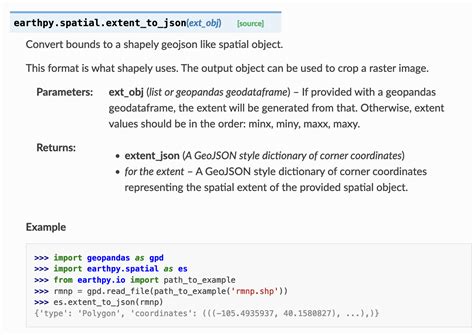Python Documentation Example Docstring に対する画像結果
