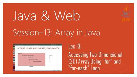 Image result for For Each Loop 2D Array Java