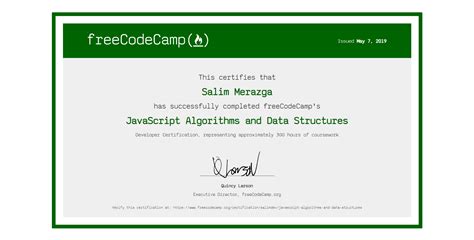 Image result for JavaScript Algorithms and Data Structures Certificate