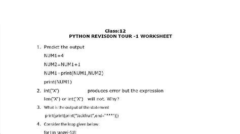 Image result for Random Worksheet for Class 12 Python