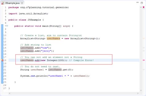 Toradh íomhá ar Java Generics Tutorial